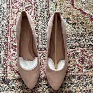 Taryn Rose Blush Suede Heels